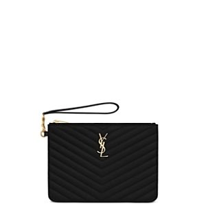 Saint Laurent Cassandre Flap Pouch in Lambskin and Shiny Leather- 4926883