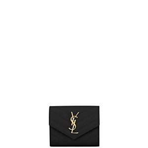Saint Laurent Cassandre Flap Pouch in Lambskin and Shiny Leather- 4926892