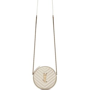 Saint Laurent Vinyle Round Camera Bag in Chevron-quilted Grain De Poudre Embossed Leather- 4926909
