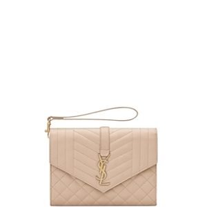Saint Laurent Envelope Flap Pouch in Mix Matelasse Grain De Poudre Embossed Leather- 4926852
