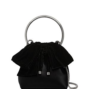 Jimmy Choo Bon Bon Velvet Bow Bucket Bag- 4899382