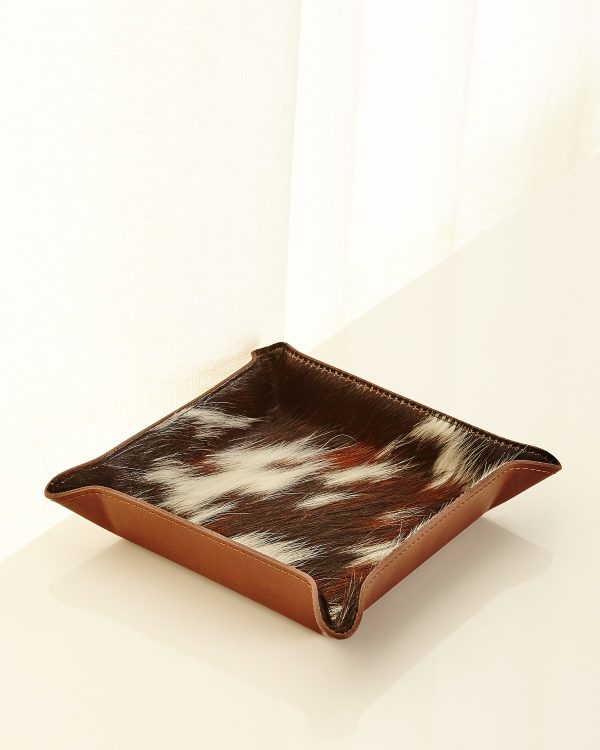 Calf Hair Valet Tray, Brown Pattern- sku175040629