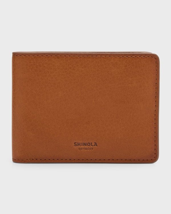 Men's Slim Leather Bifold Wallet- sku212562826