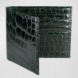 Slim Alligator Bi-Fold Monogram Wallet- sku200980131