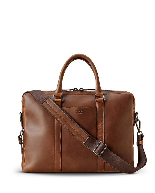 Men's Navigator Leather Laptop Briefcase- sku181530020