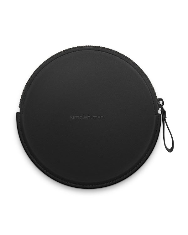 Sensor Mirror Compact Zip Case, Hand-Stitched Vegan Leather- sku185750139