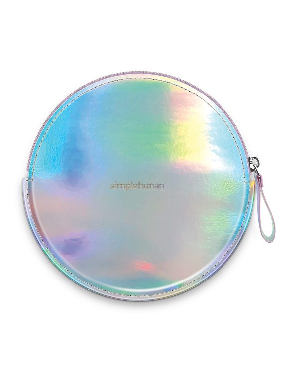 Sensor Mirror Compact Zip Case, Hand-Stitched Vegan Leather- sku185750143