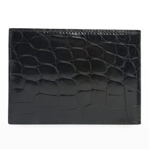 Men's Bi-Fold Crocodile Leather Wallet- sku190190455