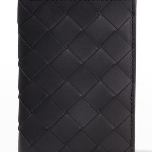 Men's Portacard Woven Leather Card Case- sku194060758