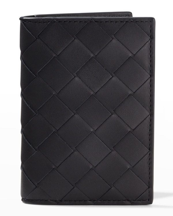 Men's Portacard Woven Leather Card Case- sku194060758
