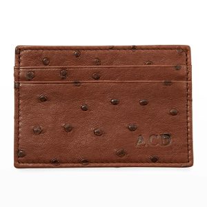 Men's Flat Ostrich Card Case- sku190850031