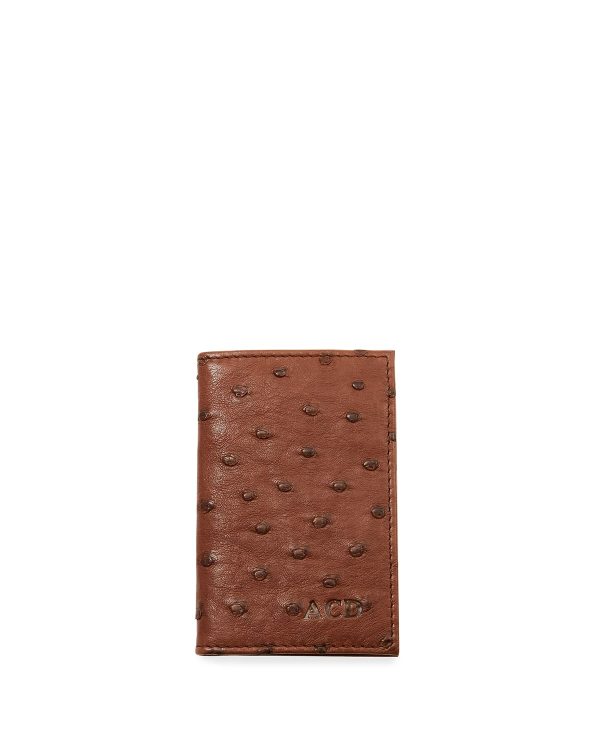 Ostrich Bi-Fold Card Case- sku190860046