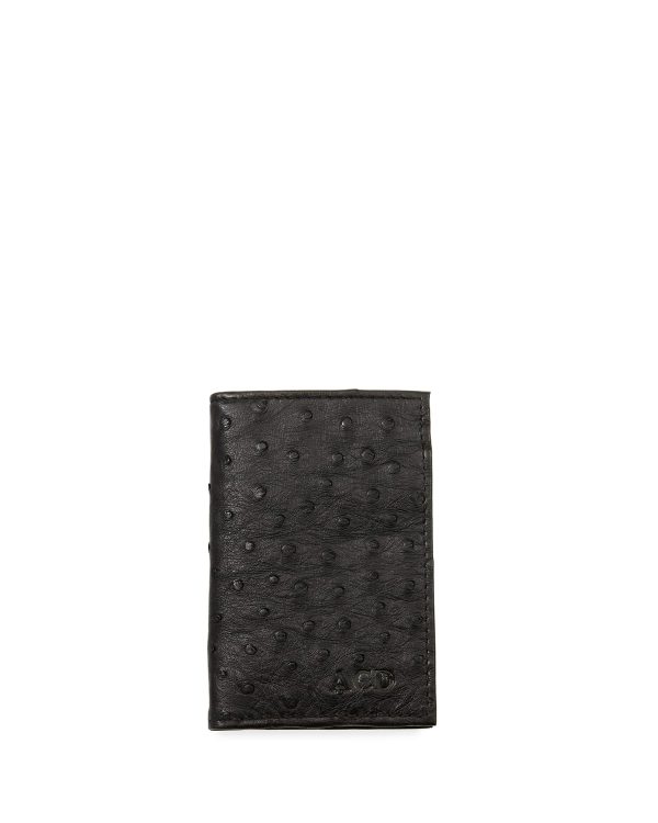 Ostrich Bi-Fold Card Case- sku190850522
