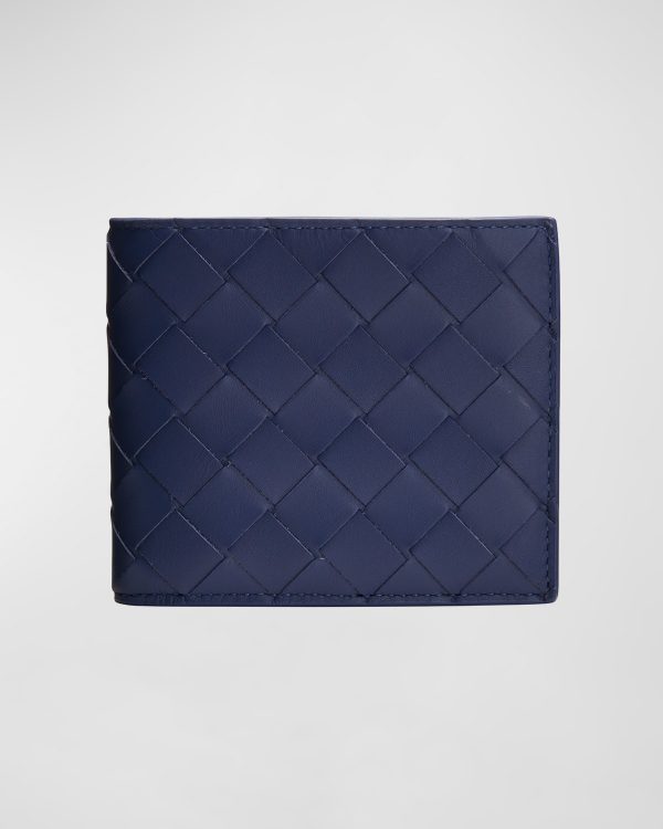 Men's Intrecciato Leather Bifold Wallet- sku221971122