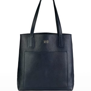 Metro Pebble Grain Leather Tote Bag, Personalized- sku194170011