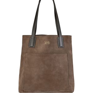 Metro Nubuck Leather Tote Bag, Personalized- sku194170773