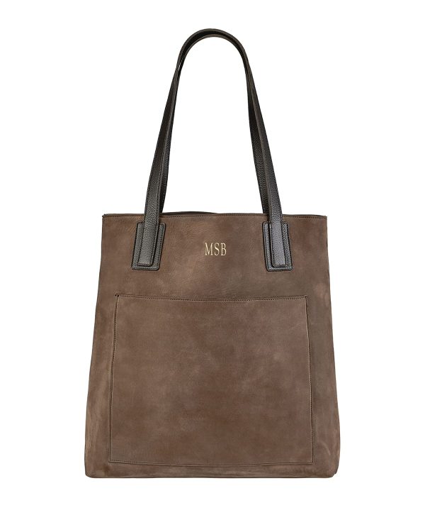 Metro Nubuck Leather Tote Bag, Personalized- sku194170773