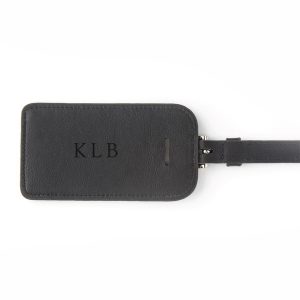 Leather Luggage Tag with Silver Hardware- sku194660532