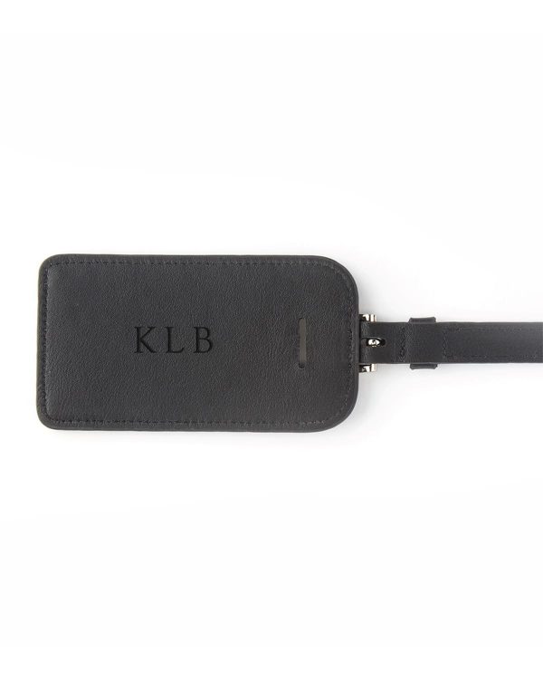Leather Luggage Tag with Silver Hardware- sku194660532