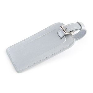 Leather Luggage Tag with Silver Hardware- sku194660513
