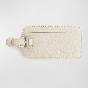 Leather Luggage Tag with Silver Hardware- sku214870461