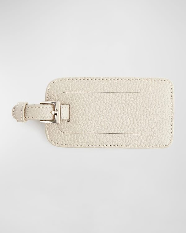 Leather Luggage Tag with Silver Hardware- sku214870461