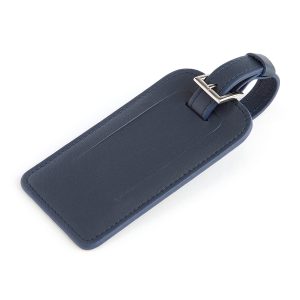 Leather Luggage Tag with Silver Hardware- sku194660503