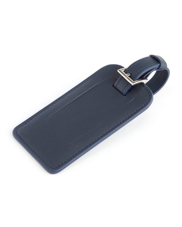 Leather Luggage Tag with Silver Hardware- sku194660503
