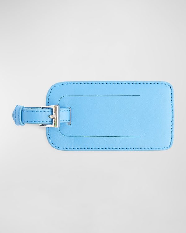 Leather Luggage Tag with Silver Hardware- sku214870455
