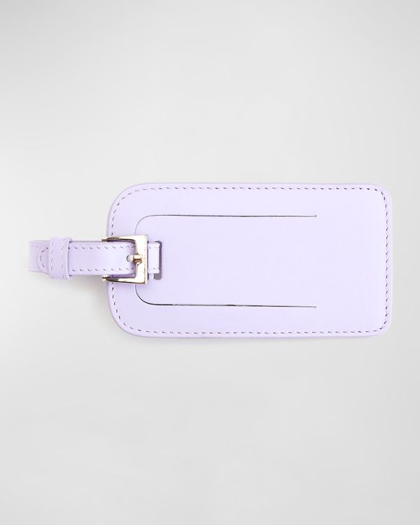 Leather Luggage Tag with Silver Hardware- sku214870394