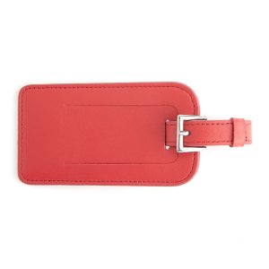 Leather Luggage Tag with Silver Hardware- sku194660493