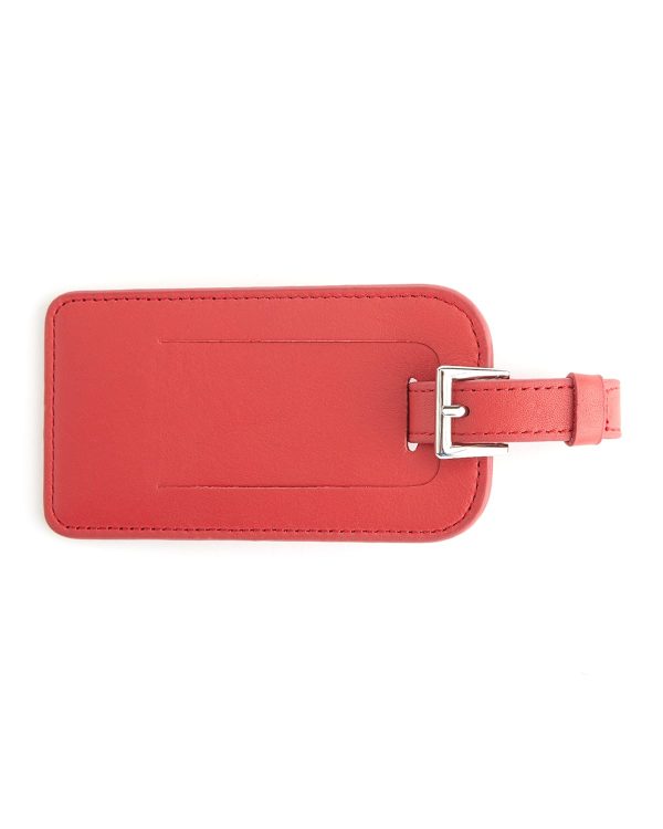 Leather Luggage Tag with Silver Hardware- sku194660493