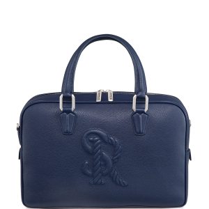 Men's Embossed Leather Briefcase- sku199670549