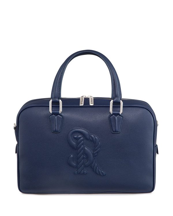 Men's Embossed Leather Briefcase- sku199670549