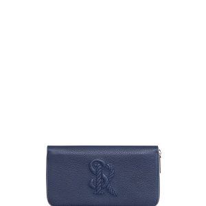 Men's Small Embossed Logo Leather Zip Wallet- sku199670790