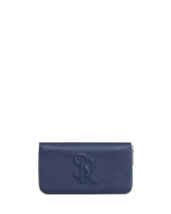 Men's Small Embossed Logo Leather Zip Wallet- sku199670790