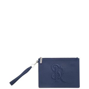 Men's Small Logo leather Zip Wallet, Blue- sku199671010