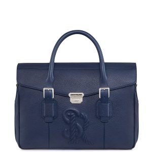 Men's Embossed Leather Briefcase- sku199680223
