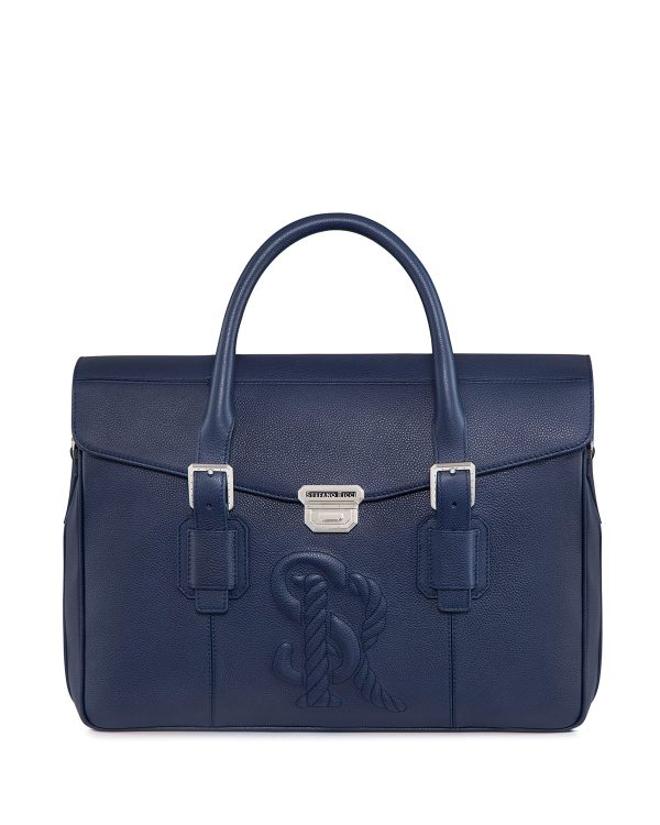 Men's Embossed Leather Briefcase- sku199680223