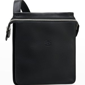 Men's Leather Crossbody Bag- sku203320186