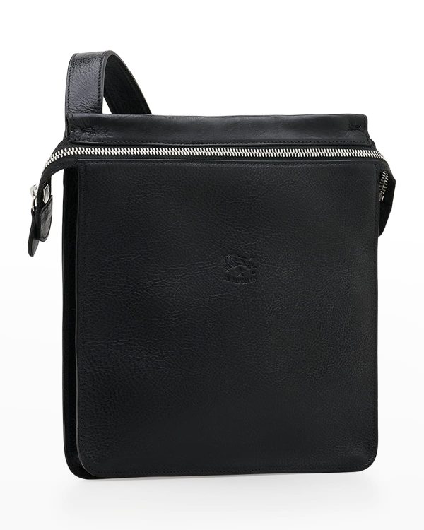 Men's Leather Crossbody Bag- sku203320186
