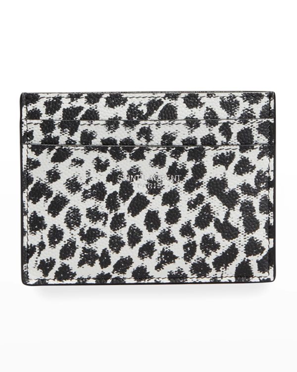 Men's Leopard-Print Card Case- sku203570881