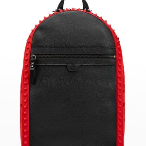 Men's Spiked Red Sole Leather Backpack- sku204160223