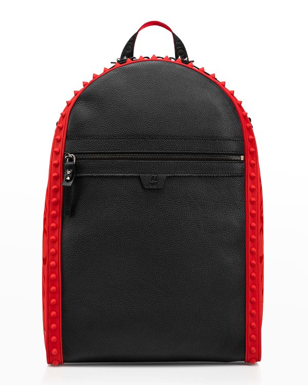 Men's Spiked Red Sole Leather Backpack- sku204160223