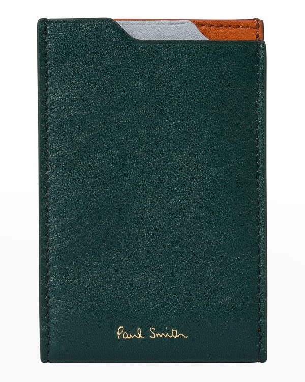 Men's Colorblock Leather Wallet- sku207120155