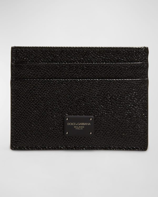 Men's Dauphine Leather Card Holder- sku210860120