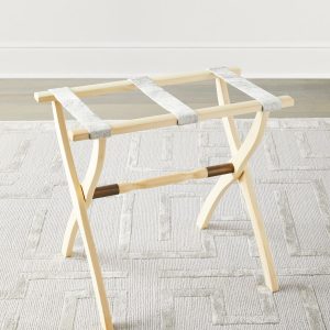 Wood Contour Leg Luggage Rack with Metal Accents- sku207422537