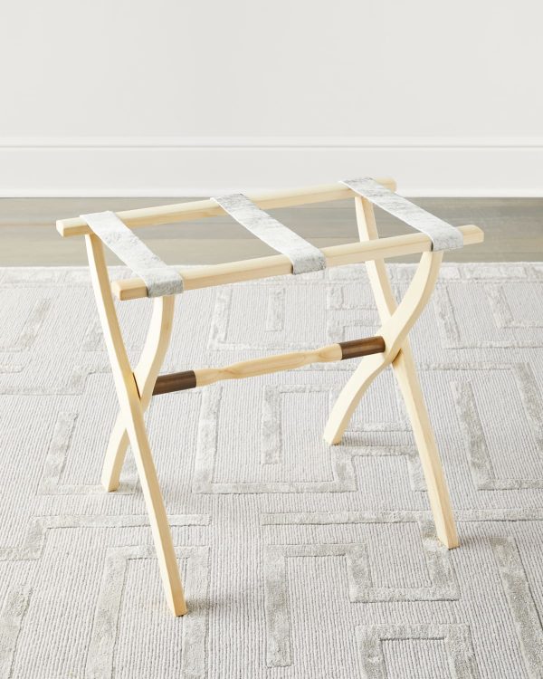 Wood Contour Leg Luggage Rack with Metal Accents- sku207422537
