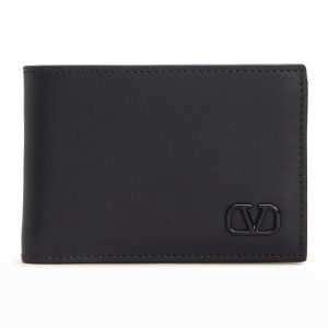 Men's V-Logo Leather Billfold Wallet- sku207962156