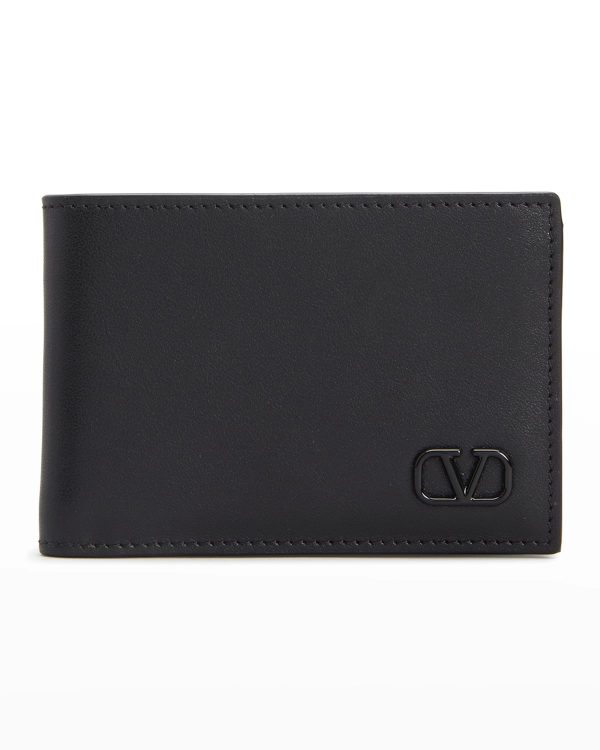 Men's V-Logo Leather Billfold Wallet- sku207962156